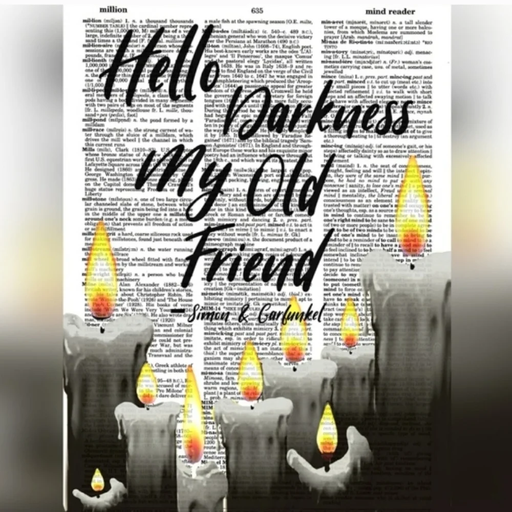 Hello Darkness Sound of Silence Music Lyric Book Page Art Print